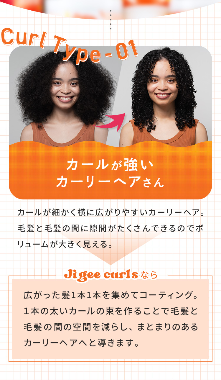 ①カールが強いカーリーヘアさん